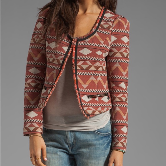 Maison Scotch Tweed Jacket In Aztec 
